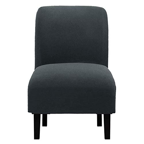 WOMACO Armless Accent Chair Slipcover Stretch Accent Slipper Chair Cover Removable Oversized Big Chair Furniture Protector Slip Cover for Home Hotel (Dark Gray, 1)