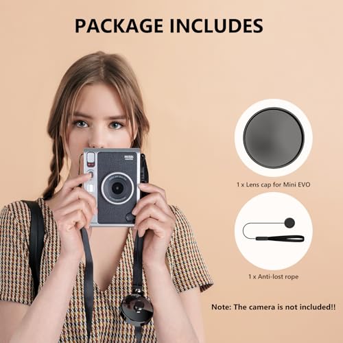Tapa de lente Fuji Mini EVO, tapa protectora de lente compatible con cámara instantánea Instax Mini EVO con correa anti-pérdida - Accesorios para cámaras instantáneas - Negro miniatura 7