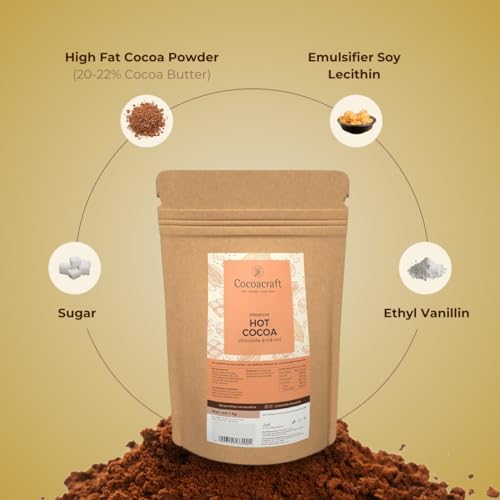 Image of Cocoacraft Hot Cocoa Chocolate Mix (1KG) Drinking Hot Chocolate Mix with 22% Cocoa Butter |100% Natural |