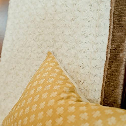 Image of SARANONI Oversized Luxury Blanket | Breathable Super Soft, Lush, Plush Comfy Blankets for Adults | Ivory Swirl /Gingersnap - X-Large 60 inch x 80 inch