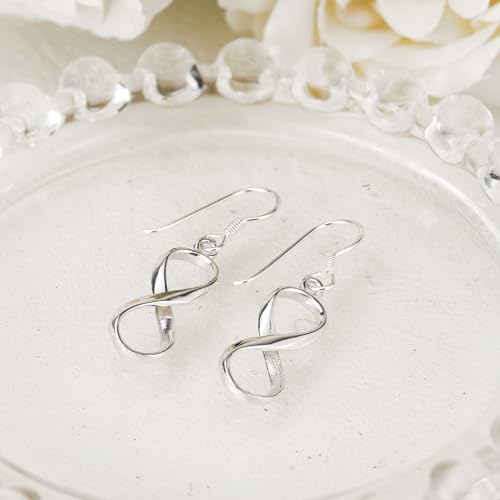 AeraVida Endless Symbol Infinity Love .925 Sterling Silver Dangle Earrings3