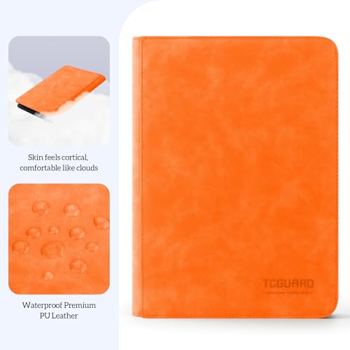 Image of Trading Card Binder, 9 Side Loading Pocket Card Album Hold Up to 540 Cards, Zipper Binder for Cards Collection, TCG Card Holder for Game Card, Sports Card, Yugioh, MTG etc. (Orange 9)