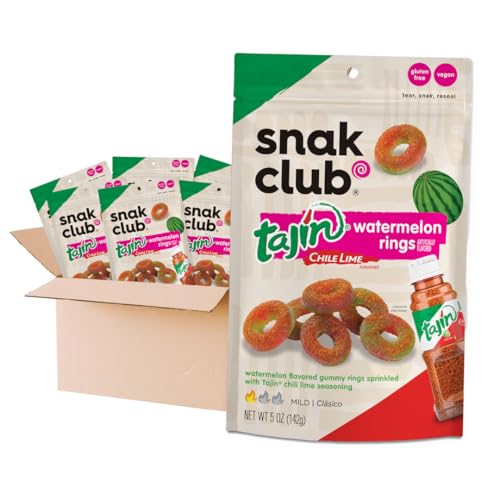 Snak Club Tajin Watermelon Rings Gummy Candy...