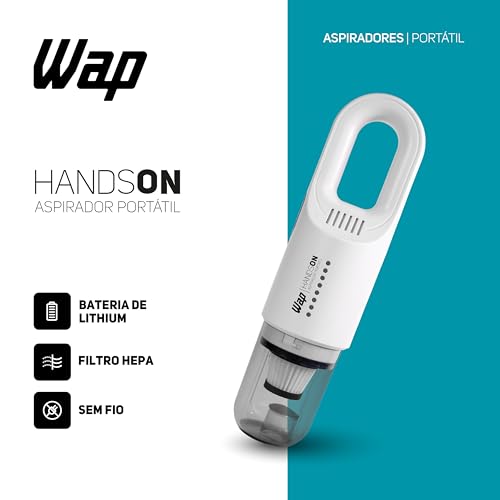 WAP Aspirador de Pó de Mão HANDSON à Bateria, Portátil, 110ml, com Filtro Lavável, 50W 7,4VDC