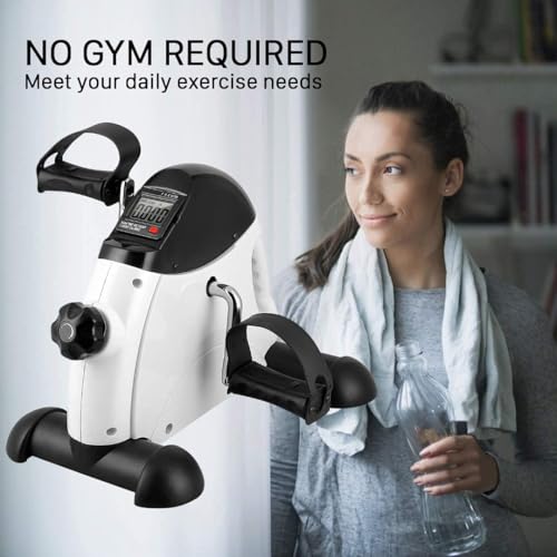 Image of Foldable Mini Fitness Cycle Pedal Exerciser Bike Gym Machine with Digital Display Meter for Men Women Home Exercise Gym, LCD Monitor, Quiet Operation