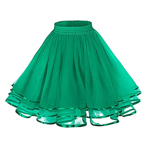 Damen Tutu Klassisch Elastisch Tüll Tüllrock Rot 80er Rock Tütü Dirndl Damen Kurz Teen Dance Dress Up Party Zubehör Ballett Rot Tanzkleidung...