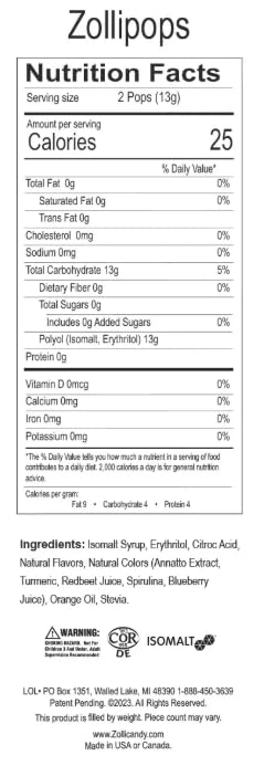 Zolli, Lollipops Xylitol Variety, 5.2 Ounce