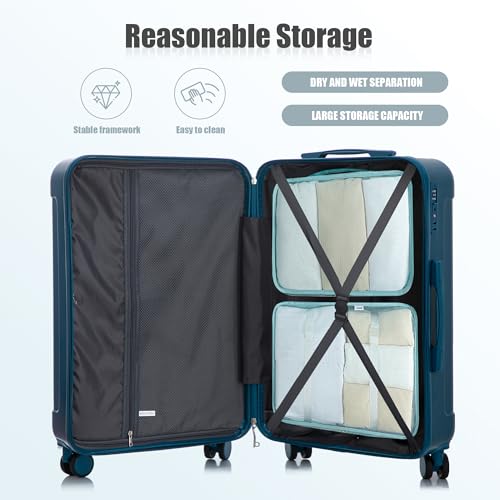 Image of Merax 3 pcs /set in ABS Spinner Wheel Luggage Set, Carry on Suitcase