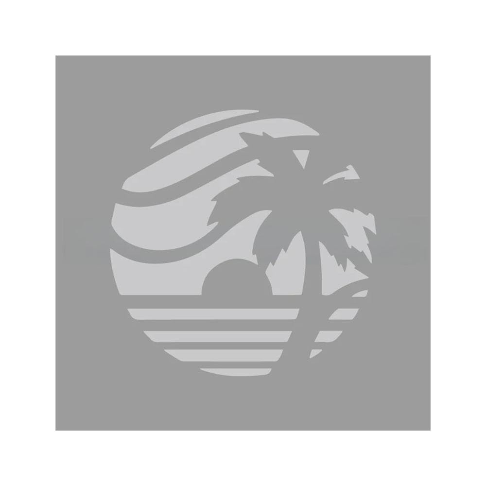 Sunset Coconut Palm Seascape Vinyl Sticker Waterproof Decal for Car Truck Motorcycle Laptop(Silver,20x20cm)