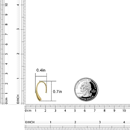 Pull Through Earrings Threader Hypoallergenic Sterling Silver Teardrop Drop Dangle Open Hoop Earrings for Women Trendy - Silver & Gold2