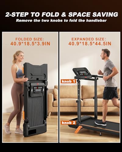 Image of Walking Pad Treadmill for Home with 350lb Weight Capacity - Foldable Treadmill with 4 Levels Height