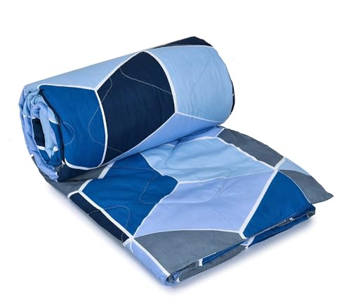 Image of la' amour Super Premium Quilt Cover Double Bed with Zipper Blanket Cover /rajai Cover /Comforter Cover /Duvet Cover King Size Soft Cotton Skin Friendly Stuff 90x100 Inches, Light Blue| TC - 300
