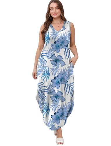 Image of Sampeel Summer Dresses Maxi Dress Vacation Beach Sundresses 2025 with Pockets