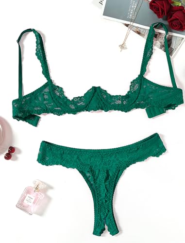 Image of Avidlove Sexy Lingerie Set for Women Lace Bra and Panty Sets Underwire Push Up Lace Lingerie Set XS-XXL