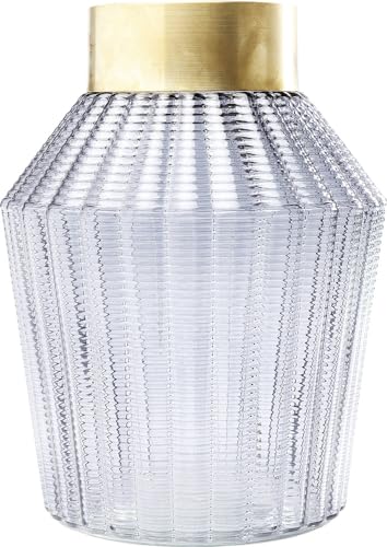 Kare Design Vase Barfly, Gris, Verre, Diamètre 21 cm, Vase Decoratif pour Fleurs, Deco Intérieur, Decoration Chambre, Salon, Maison, 30 x 20,5 x 20,5