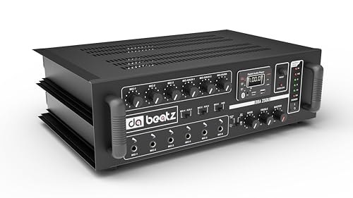 Image of Dabeatz 250 watt Professional Power PA Amplifier with 6 mic input Power AV Amplifier with Bluetooth /MIC Input /USB /SD Card /FM Radio /AUX Input /Remote Control, Equalizer, Bass,Tre(250 watt Output)