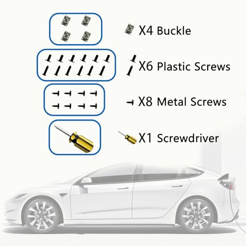 Image of Mud Flaps Compatible with Tesla Model Y 2020-2024 No Drilling No Tape All Weather Mudguards Splash Guards with Install Kit for Model Y Exterior Accessories Set of 4