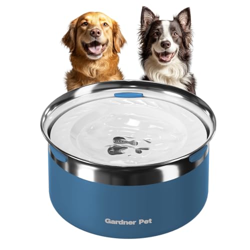 Gardner Pet Slow Water Bowl for Dogs – No Spill, Anti-Splash Floating Plate Design, Slows Drinking to Reduce Mess, Keeps Water Clean & Floors Dry, 2L