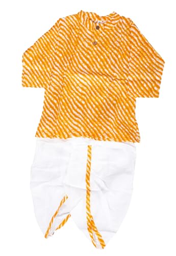 Image of Presents Stylish Festive Leheriya Print Kurta Dhoti Set for Boys /Dhoti Kurta Set For Kids