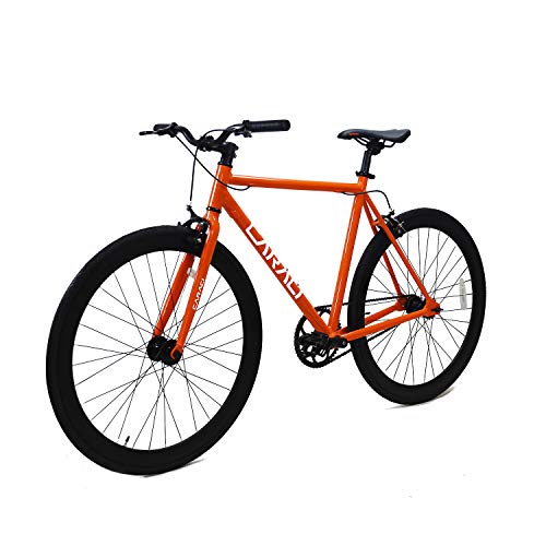 Road Bike Fixed Gear Bike Fixer Bike Single Speed Road Bike Alumium Alloy Urban Bike Flip Flop Hub City Bike Riser Bar 700c 54cm Single Speed (Orange)