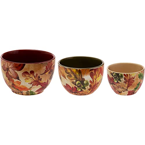 Boston International KAC23368 Ceramic Prep Dishwasher And Microwave Safe Fall Thanksgiving Bowl Set cover