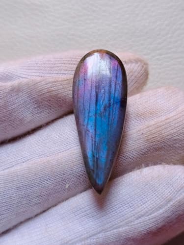 Labradorite violette poire unique 32x12x7mm pour bague d'exception - 2