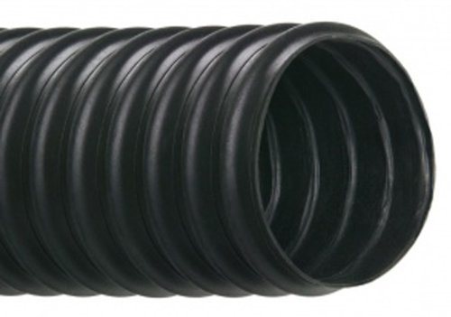 Hi-Tech Duravent Vac-U-Flex TPE Series Thermoplastic Vacuum Hose, Black, 2-1/2" ID, 2-5/8" OD, 25' Length