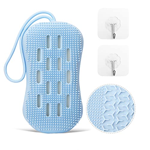 PenghaiYunfei Brosse pour le corps en silicone, Brosse de douche double face, brosse en silicone avec éponge intégrée pour nettoyer, masser, favoriser la circulation Cover