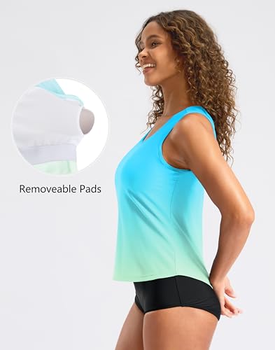 Image of G Gradual Tankini Tops for Women High Neck Swimsuits Swim Top Modest Bathing Suit Swimwear Tank Top only No Bottom