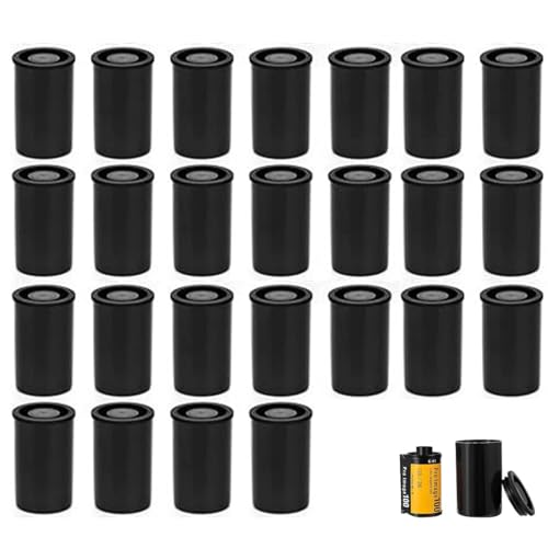 SULIUDAJI Filmdosen, 25 Stück, Schwarz, PP, 33 mm Außendurchmesser, 30 mm Innendurchmesser, 54 mm Höhe, Mattschwarz, Schutz vor Sonneneinstrahlung, Ideal für Transport, 1 Monat Rückgaberecht