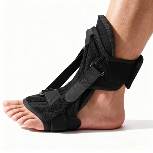 VROROPX Plantar Fasciitis Night Splint Boot, Adjustable Night Splint for Plantar Fasciitis, Foot Drop & Heel Spur Pain Relief Day & Night for Men and Women (Black)