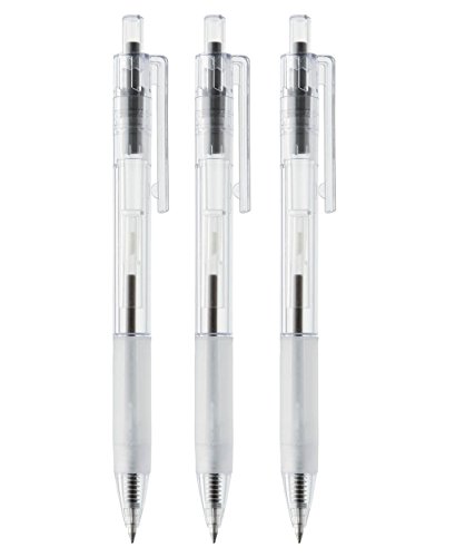 Muji Polycarbonate Clear Ball Point Gel Pen Black 0.7mm 3pcs