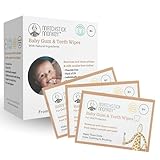 Matchstick Monkey Zahn- & Zahnfleischtücher für Babys, 25 Stk, fluoridfrei, mit Xylit, biologisch abbaubar, ab Geburt, einzeln verpackt, Zahnpflege unterwegs
