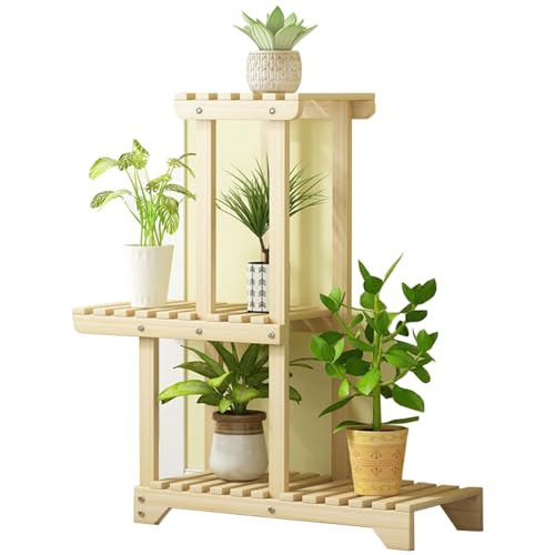 Supporto Per Piante A 3 Livelli – Scala In Legno E Metallo, 170x80x34 Cm, Per Interni/Esterni, Con Ganci