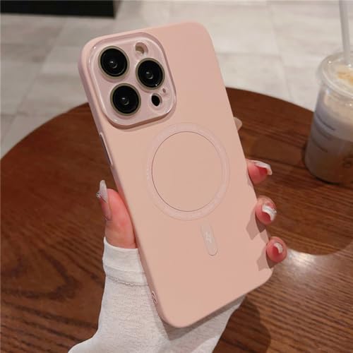 Étui de protection de luxe magnétique sans fil pour iPhone 12 Pro en polycarbonate rigide rose
