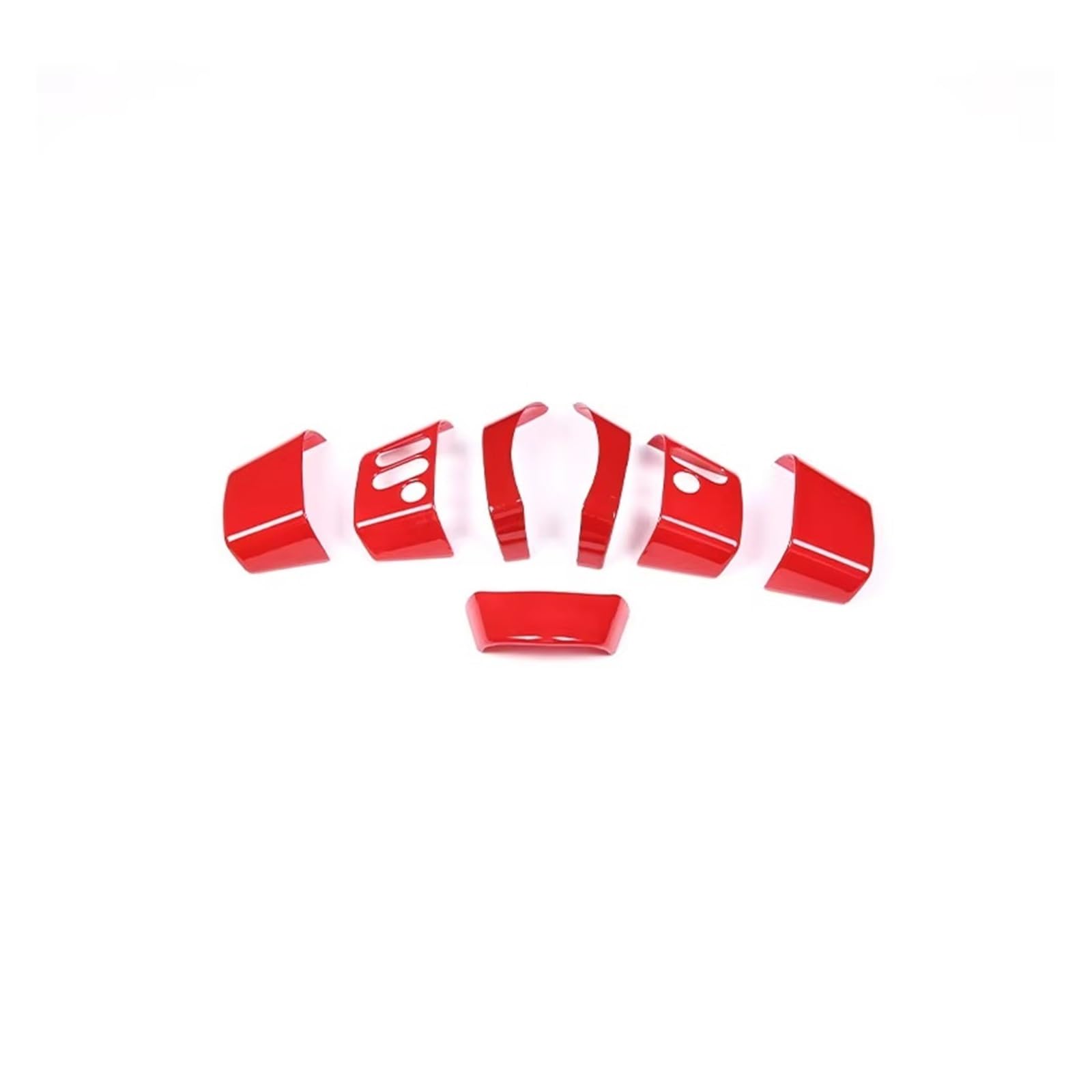 Auto Interior for Toyota FJ for Cruiser 2007-2021 Steering Wheel Button Decoration Cover Sticker Accessories(Red)