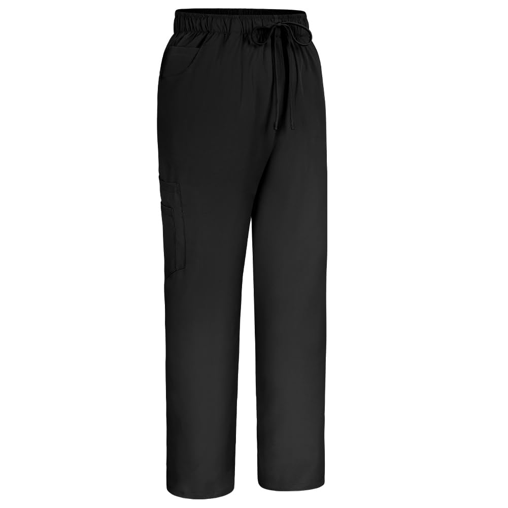 Pantalón Sanitario Unisex Cintura Elástica 4 Bolsillos Uniforme Enfermera