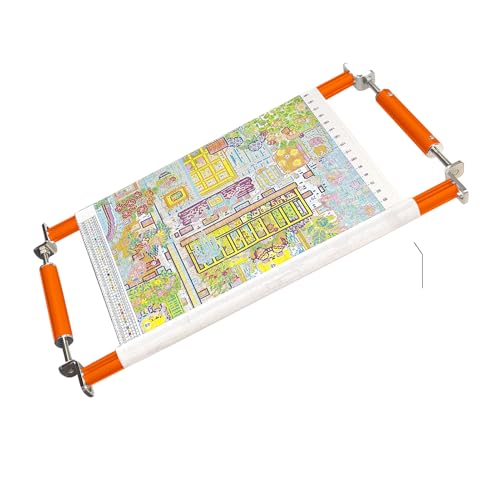 Image of Couple Embroidery Art Embroidery Clip Frame Cross Stitch 4 Slot Presser Heavy Duty Embroidery Bandage Embroidery Frame Needlepoint Frame Embroidery Scroll Frame Embroidery Frames (Orange)