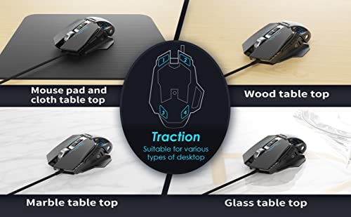 Ratón para juegos C300 con cable de 7 botones programables para computadora y Mac 7