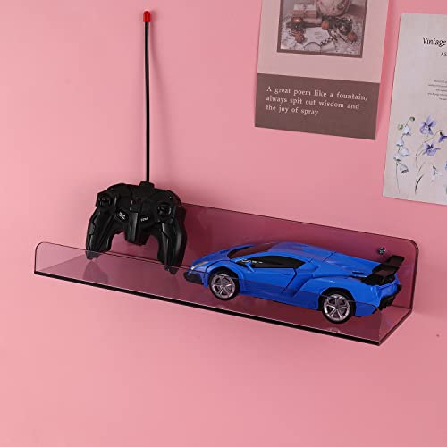 Sooyee 6 Pack Violet Clear Floating Shelves,15 Inch Acrylic Shelves Floating Bookshelf,Display Shelf, Invisible Picture Ledge Wall Mounted Shelves #TOP5