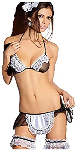 HNYBD Costume de soubrette française pour femme, Noir 2, taille unique Cover