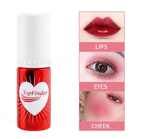 Image of Candy Lip Stain, Rose Lip Gloss Moisturizing Blush Tinted for Cheek & Lip, Long lasting Eyeshadow Paint, Vivid Color, High Pigment Mini Liquid Lipstick Makeup