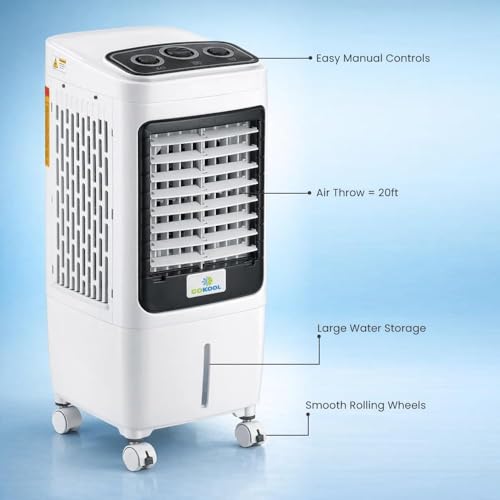 Image of LOFY 15L Desert Personal Tower Air Cooler for Home & Room - 1 Year Warranty | Portable Cooler with Powerful Air Throw 20 Ft | Energy Efficient, Auto Cut-Off | Ideal for Bedroom Office