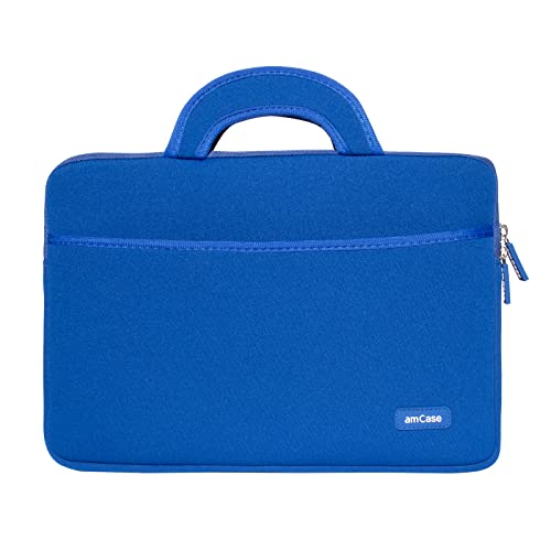 Image of amCase Chromebook Case-11.6 to 12 inch Neoprene Sleeve with Handle-Blue