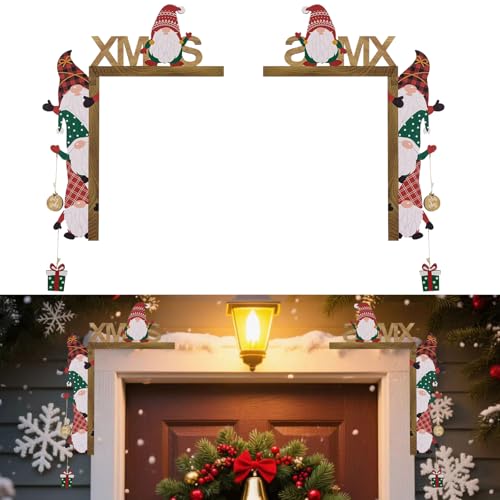 YDUNARISE 2 Stücke Türrahmen Deko Weihnachten,Creative Holz...
