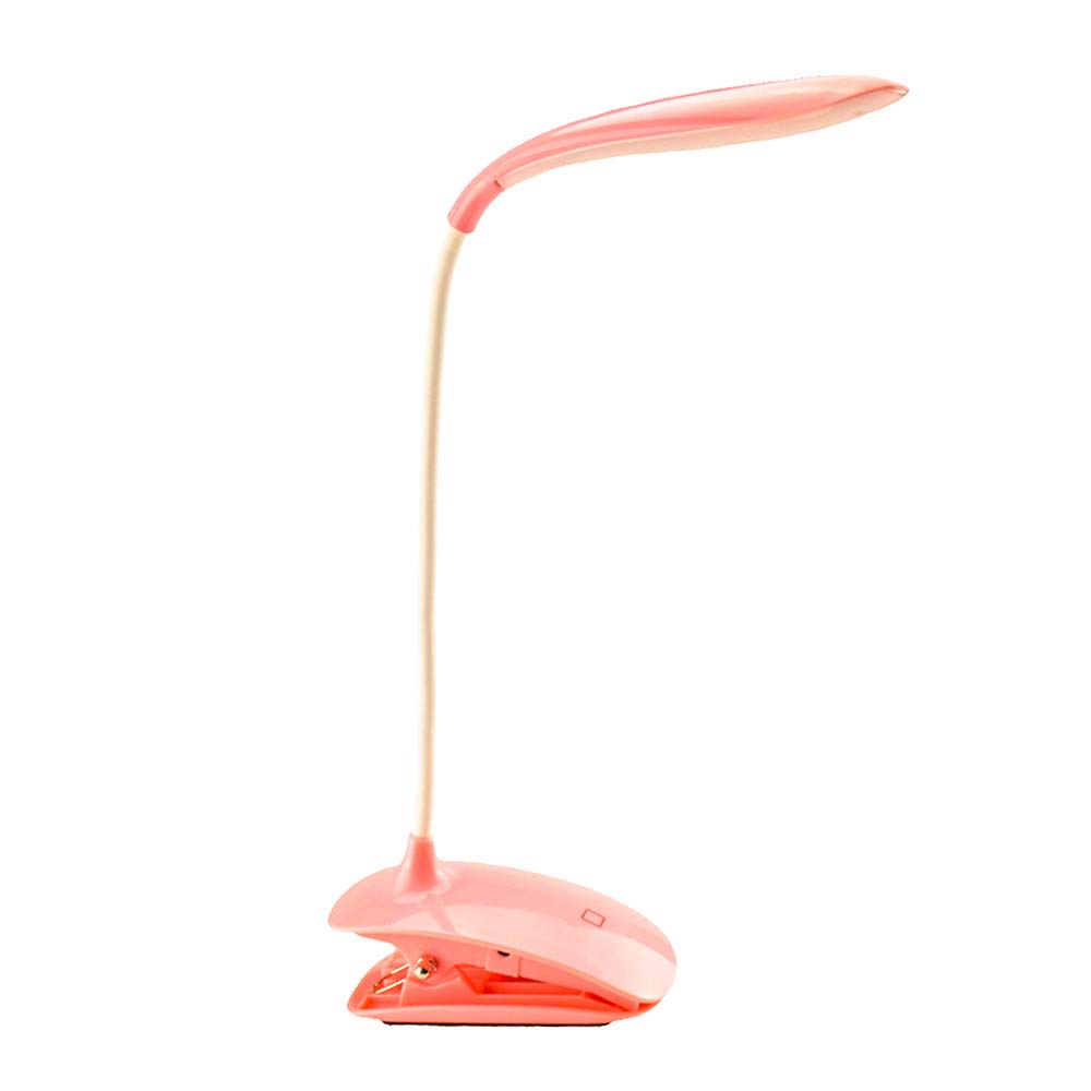 LED Book Light Rechargeable for Reading or Work,Glare-Free Soft Lights for Eye Protection,16 LEDs,3 Levels of Brightness Adjustable,Clip on The Book or Laptop Pink