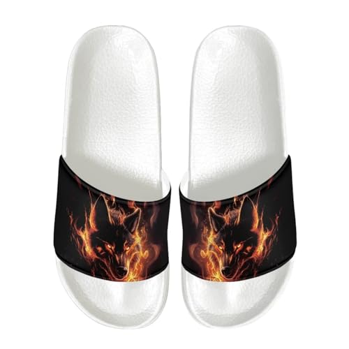 Men’s Slides Breathable Comfort Cushioned Slid-On Beach Pool Sandal Slippers Size 5-14 White Sole