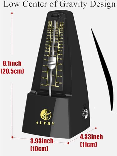 AUPHY Mechanical Metronome with Accent Bell, Classic Shape, Accurate Beat, Multiple Beat Modes, Suitable for Guitar Piano Drums Violin Saxophone etc - Image 4