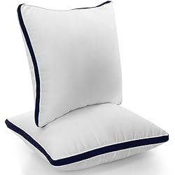 Utopia Bedding Almohadas (2 Unidades), 50 x 50 cm Tela de Microfibra con Relleno de poliéster 3D, Transpirable y Suave (Azul Marino)