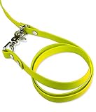 10m Schleppleine für große Hunde, wasserfeste Hundeleine Flachleine, Handschlaufe (optional), Trainingsleine, Neon-Gelb